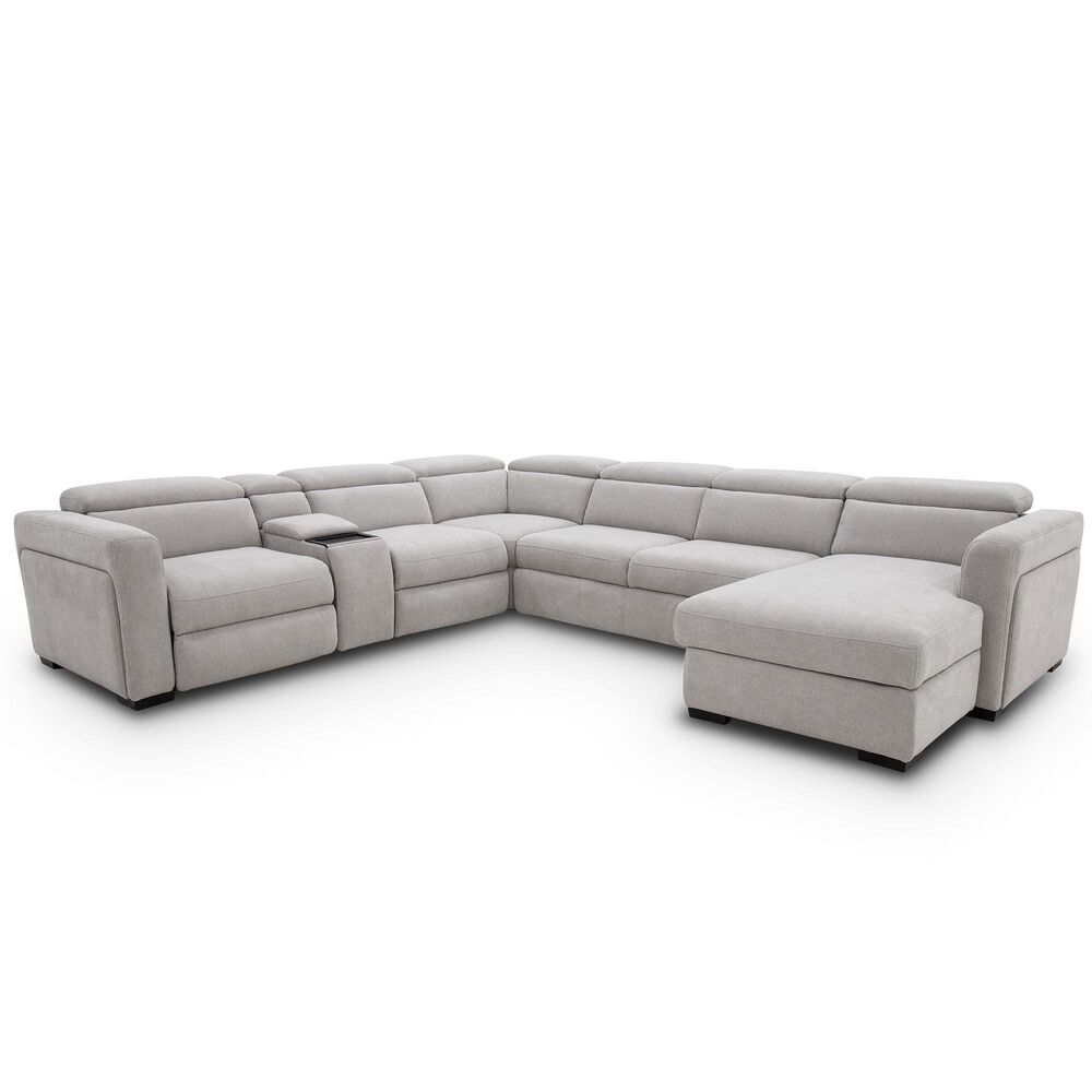 MotoMotion Verona 6-Piece Power Reclining Sectional in Trento Dove, , large