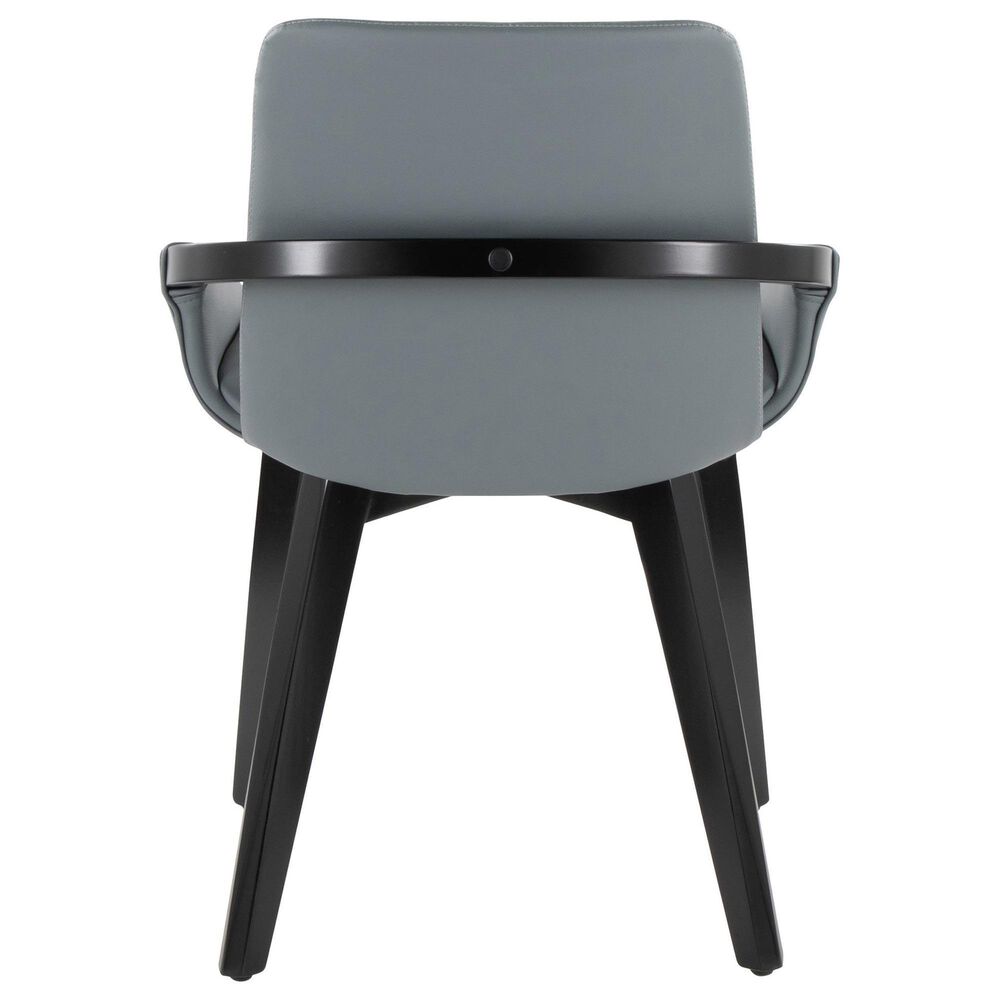 LumiSource Cosmo Accent Chair with Faux Leather Cushion in Grey, , large