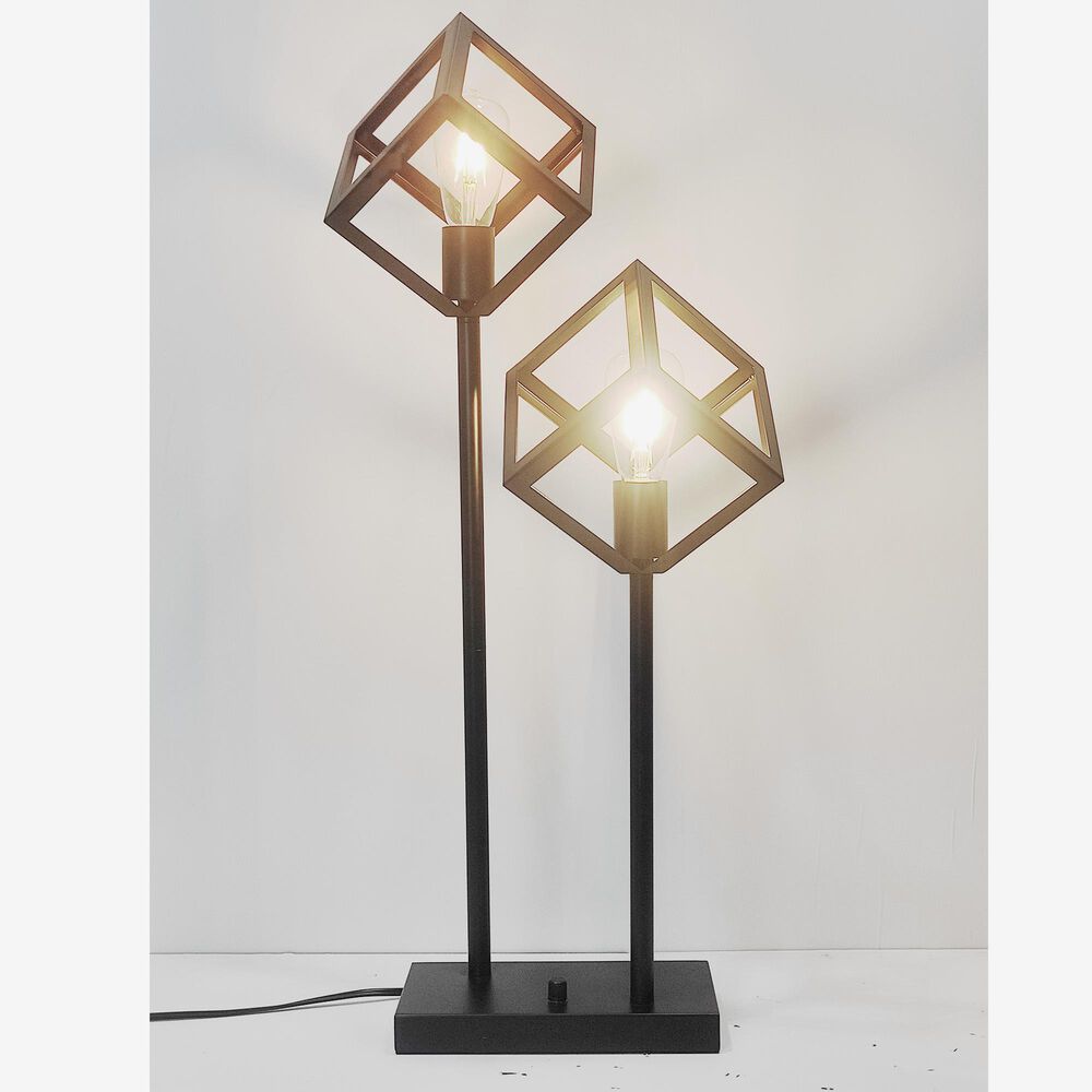 Lite Source Cuboid Table Lamp in Black, , large
