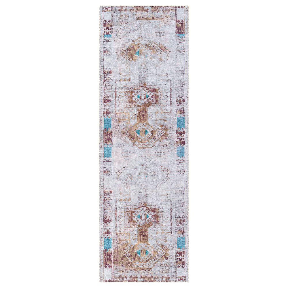 Surya Amelie AML-2324 2"7" x 7"10" Gray, Charcoal, Aqua, Olive and Wheat Area Rug, , large
