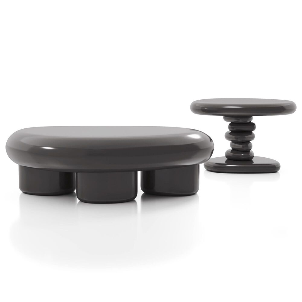 Furniture of America Rene 2-Piece Table Set in Dark Gray, , large