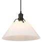 Golden Lighting Orwell 1-Light Large Pendant with Opal Glass Shade in Matte Black, , large