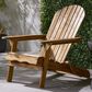 Hearth and Haven Outdoor Folding Adirondack Chair with Slatted Back and Wide Armrests in Teak, , large