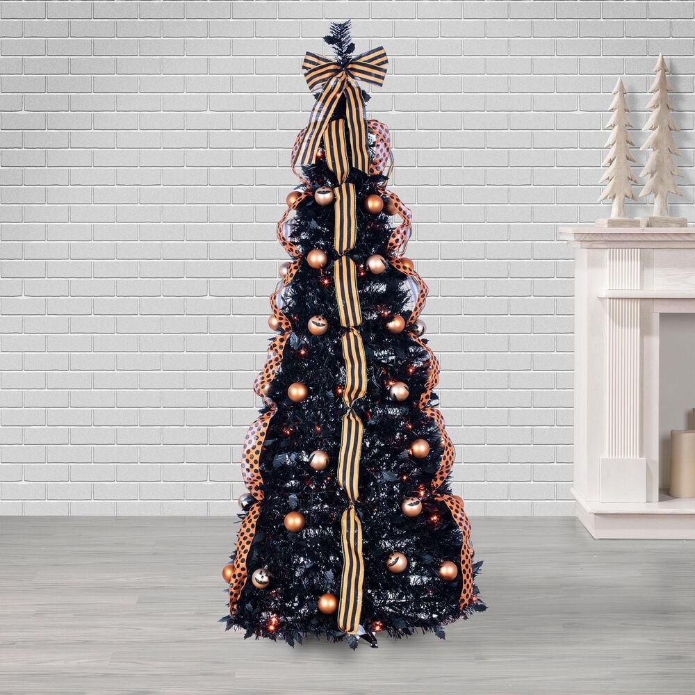 The Gerson Company 6&#39; Halloween Artificial Tree in Black, , large