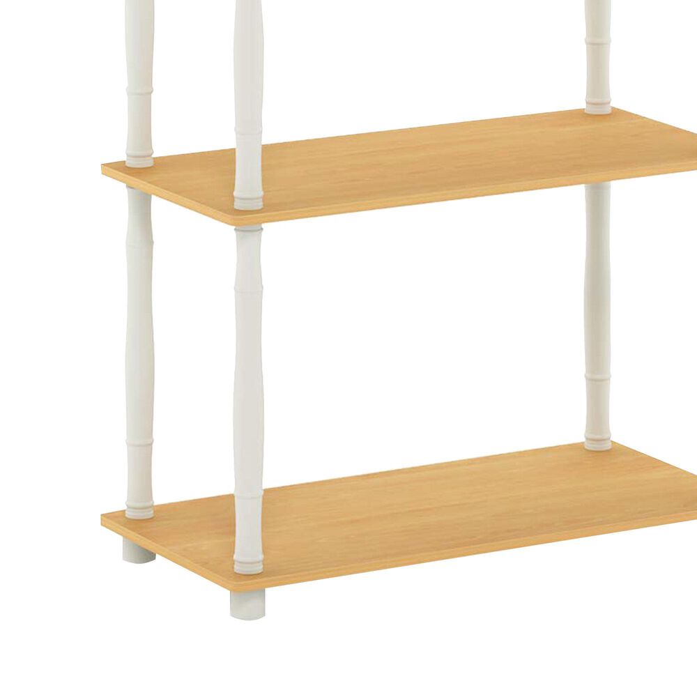 HOMLUX Turn-N-Tube 5-Tier Open Storage Bookshelf in Beech and White, , large