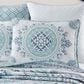 J. Queen New York Afton 3-Piece King/California King Quilt Set in Blue and White, , large
