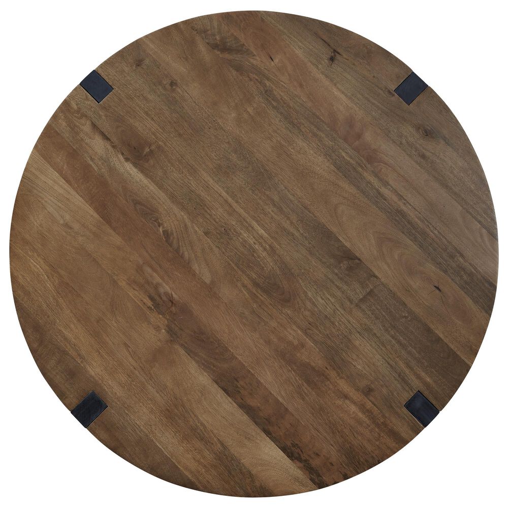 Ashley Hanneforth Round Cocktail Table in Brown and Black, , large