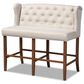 Baxton Studio Alira Bar Stool Bench with Beige Cushion in Walnut, , large
