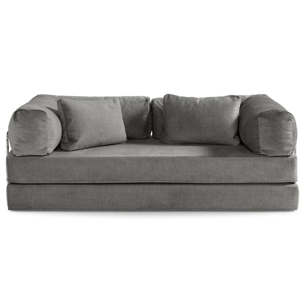 Jaxx Unsofa Stationary Loveseat in Elephant Dark Grey Velvet, , large