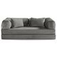 Jaxx Unsofa Stationary Loveseat in Elephant Dark Grey Velvet, , large