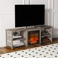 HOMLUX 63" Fireplace TV Stand with Storage Shelves in Rustic Oak, , large