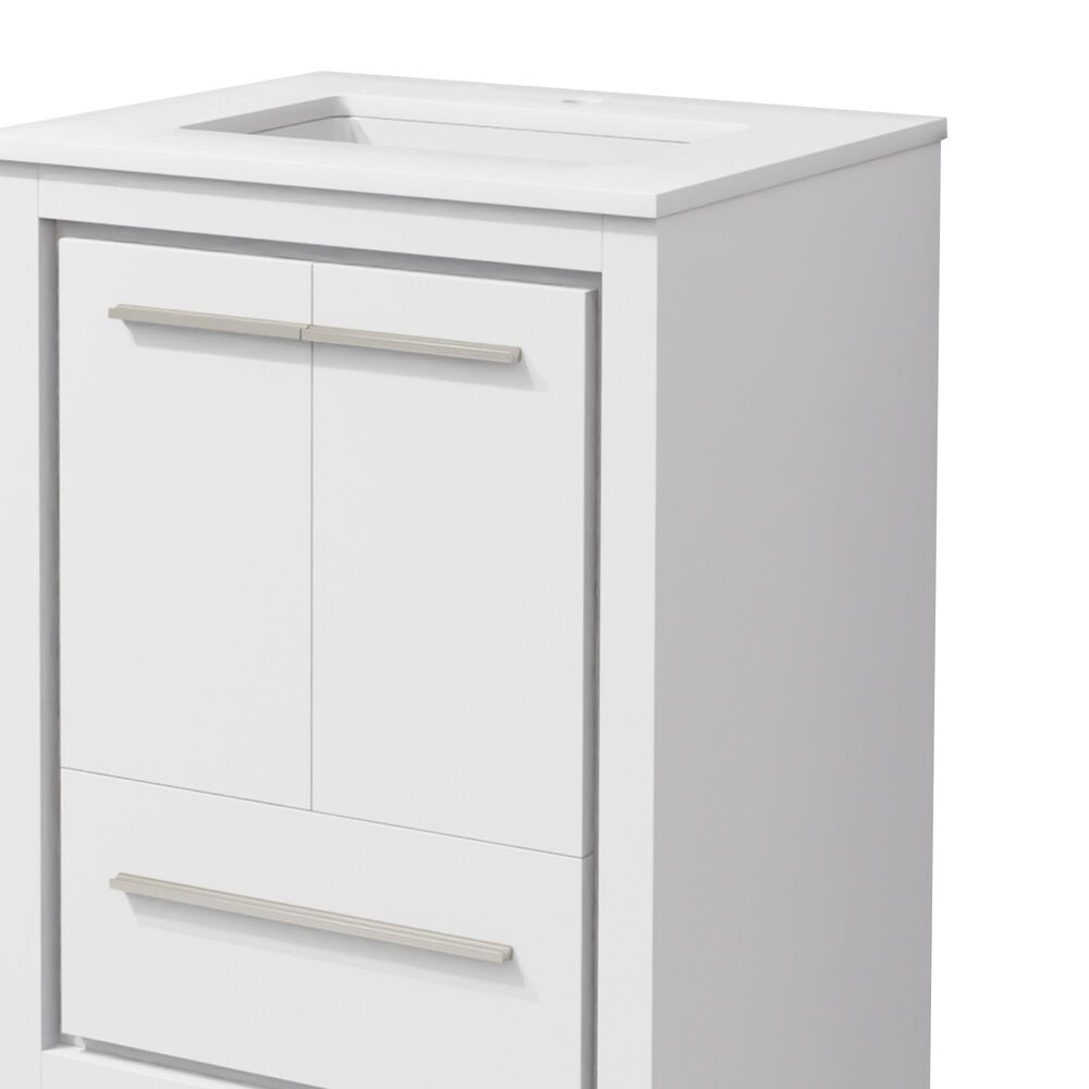 Lexora Home Lafarre 24" Single Bathroom Vanity in White with 2 cm White Cultured Marble Top and Rectangular Sink, , large