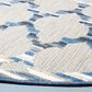 Safavieh Cabana CBN333G 6"7" Round Grey and Blue Indoor/Outdoor Area Performance Rug, , large
