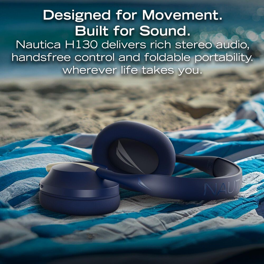 Nautica Nautica Nayman H130 Bluetooth Stereo Headphones in Navy, , large
