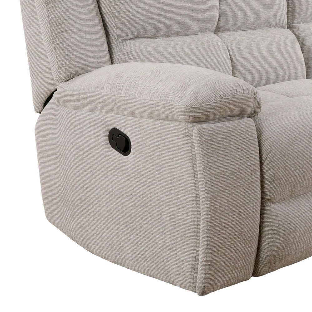 Simeon Collection Buster Manual Dual Reclining Sofa in Opal Taupe Velvet, , large
