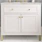 James Martin Vanities Chicago 36" Single Bathroom Vanity in Glossy White with 3 cm Victorian Silver Quartz Top and Rectangular Sink, , large