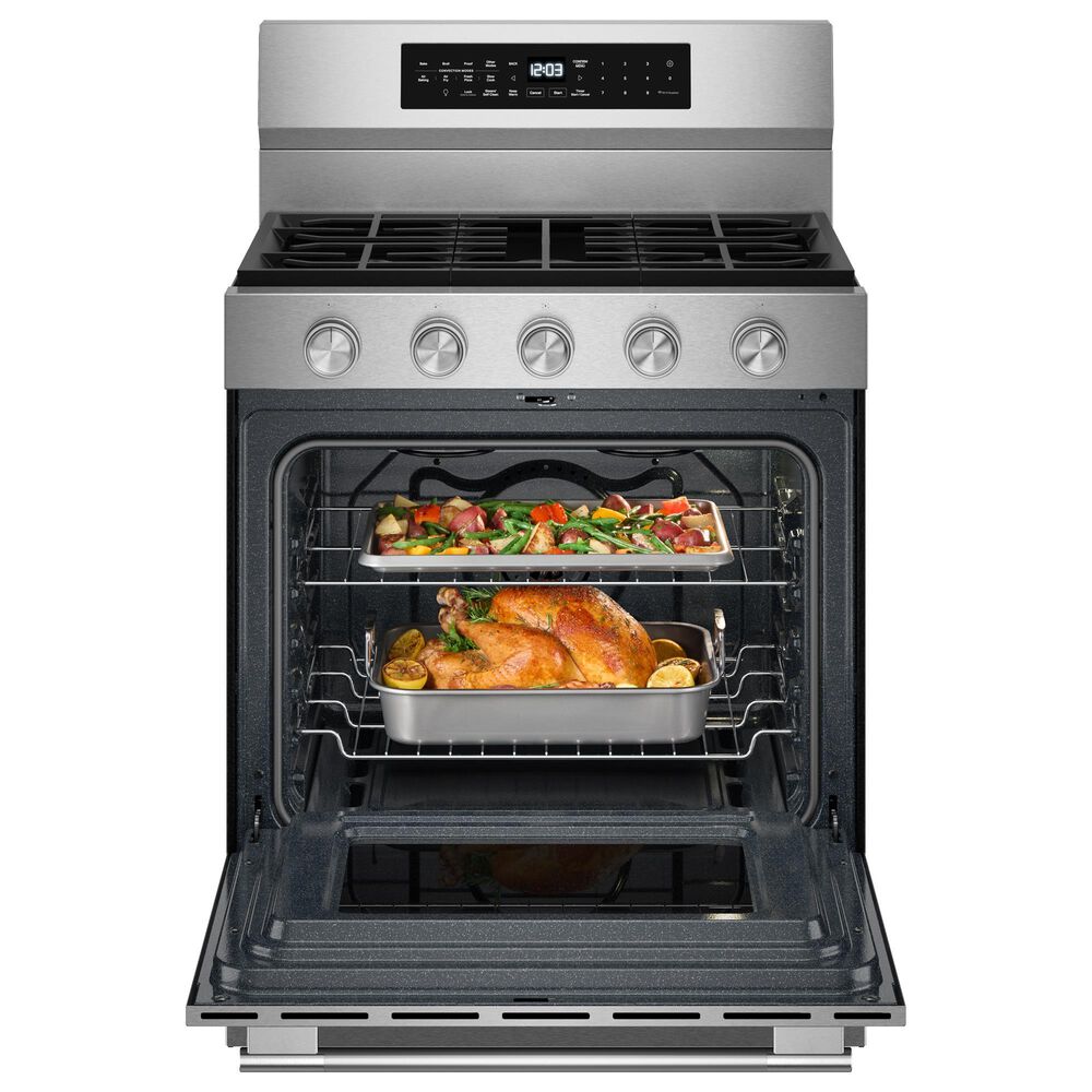 KitchenAid 2-Piece Kitchen Package with 30" Smart Freestanding Gas Range and 30" Over-the-Range Microwave Oven in PrintShield Stainless Steel, , large