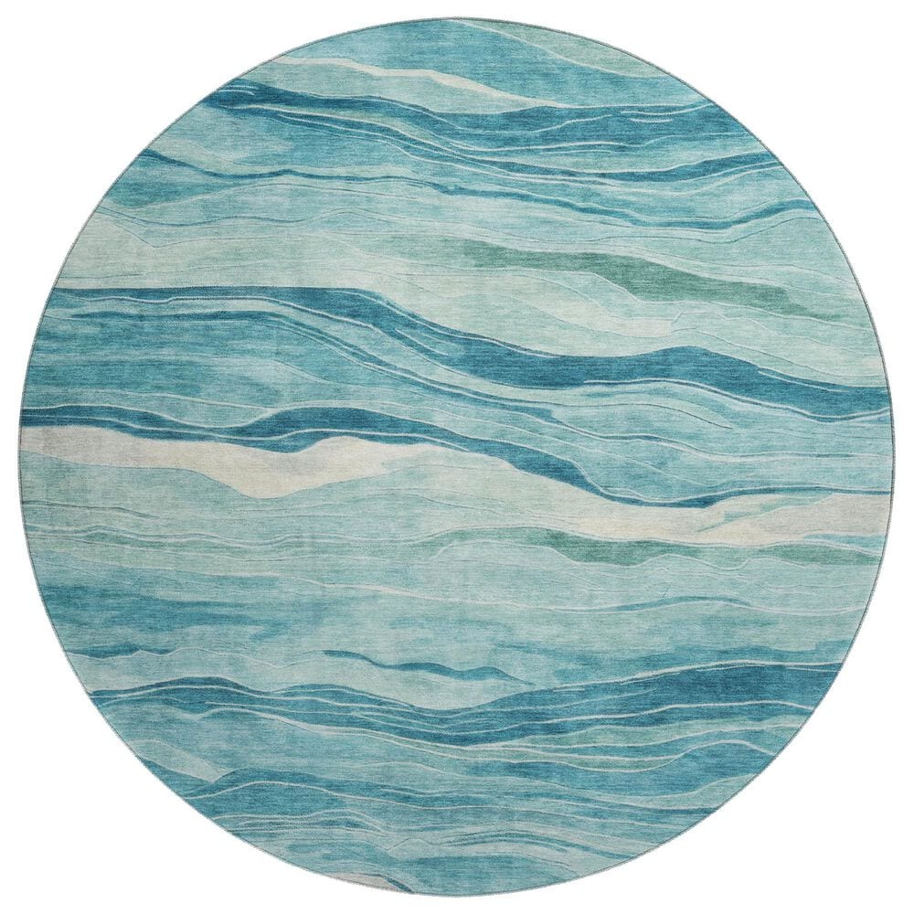 Dalyn Rug Company Pacifica PA6 8" Round Turquoise Area Rug, , large