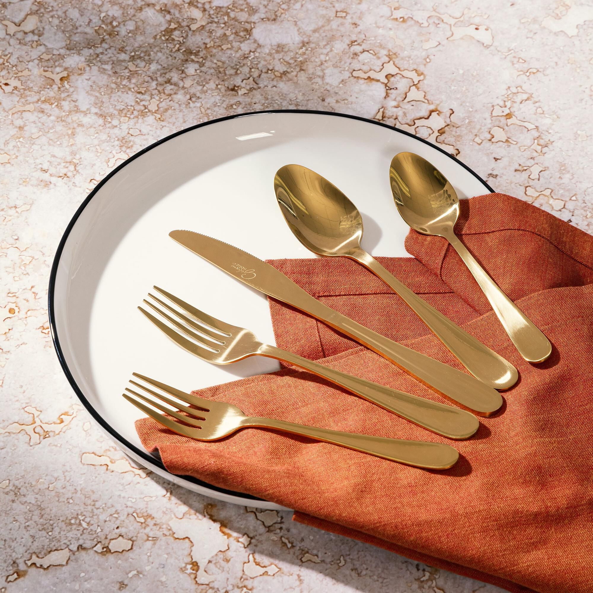 Gibson Homewares Stravida 20-Piece Flatware Set in Gold