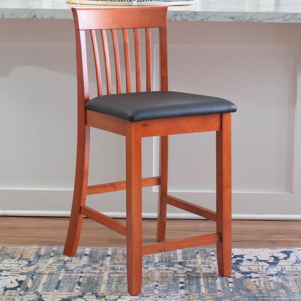 Linon Home Decor Torino Craftsman Counter Stool in Dark Cherry, , large