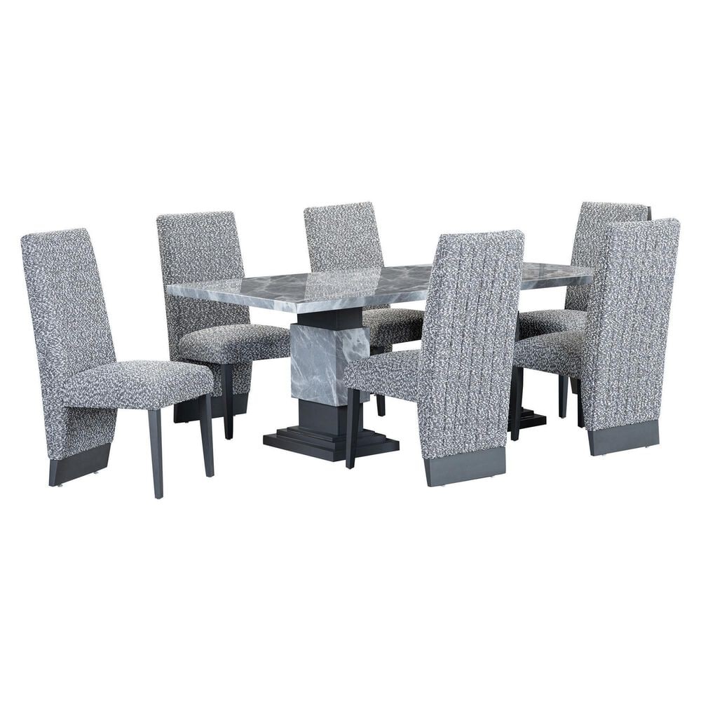 Global Furniture USA 7-Piece Rectangular Dining Set in Grey, , large