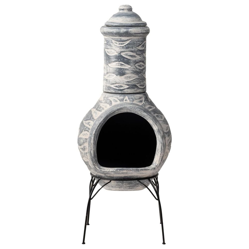 Alfresco Home Medium Leaf Chiminea in Azzure, , large