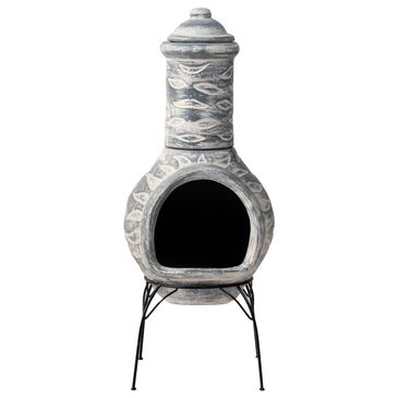Alfresco Home Medium Leaf Chiminea in Azzure, , large