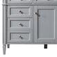 James Martin Vanities Brittany 30" Single Bathroom Vanity in Urban Gray with Single Hole 3 cm White Zeus Quartz Top and Rectangular Sink, , large