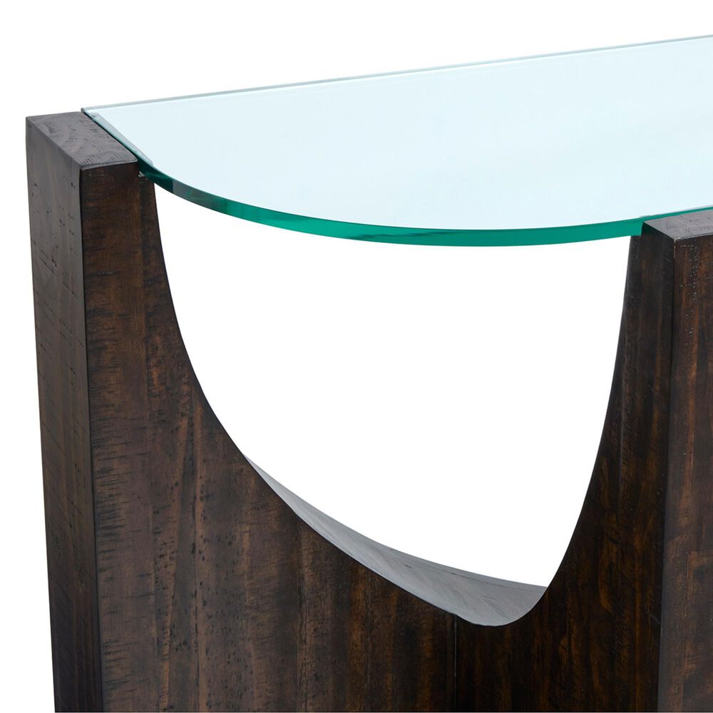 Nicolette Home Beckham Round Accent Table in Rustic Tavern and Clear, , large