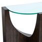 Nicolette Home Beckham Round Accent Table in Rustic Tavern and Clear, , large