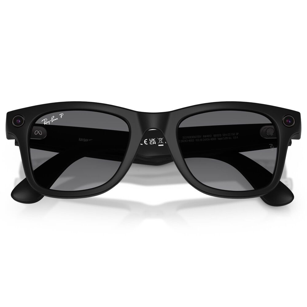 Rayban Glasses Wayfarer Gen 2 50mm Sunglasses with Graphite Polarized Lenses in Matte Black, , large