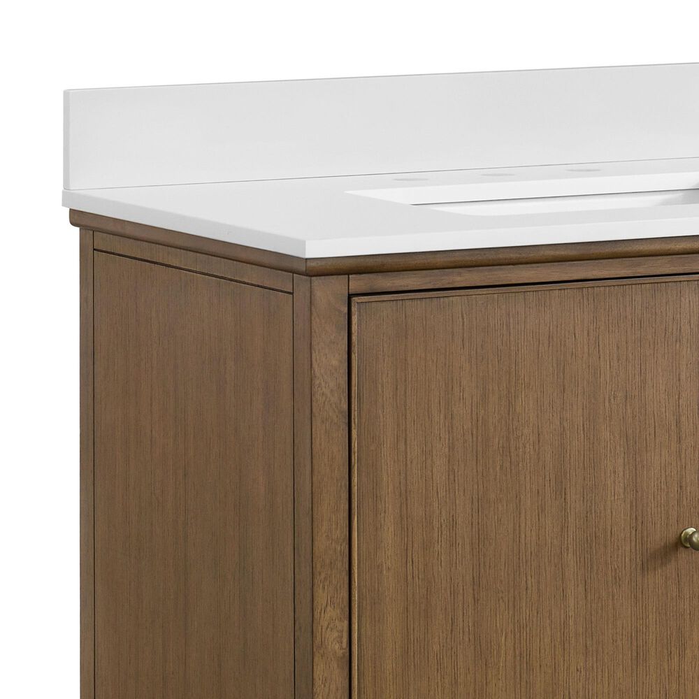 37B Heston 36" Single Bathroom Vanity in Kona with White Composite Stone Top and Backsplash, , large