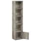HOMLUX 5-Tier Shelf Bookcase with Door Storage Cabinet in French Oak, , large