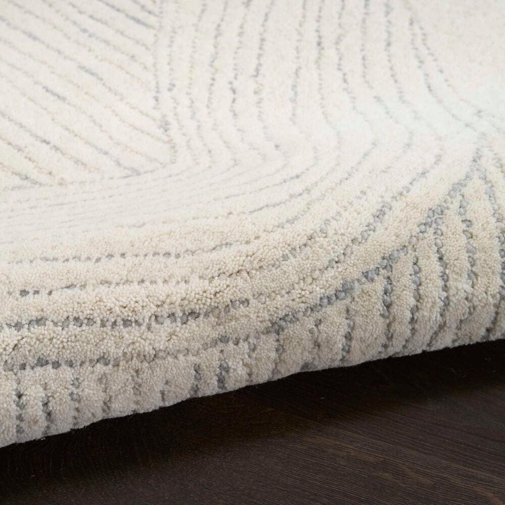 Nourison Pure Patterns Ivory and Grey 5&#39;3&quot; x 7&#39;3&quot; Area Rug, , large