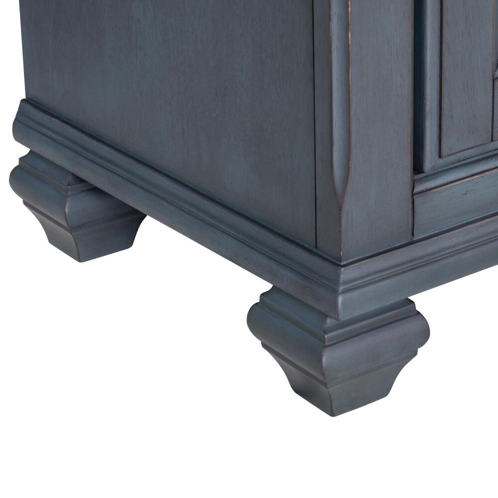 Legends Home Americana 2-Piece Executive Desk with Bookcase Pier Set in Corduroy Blue and Whiskey, , large