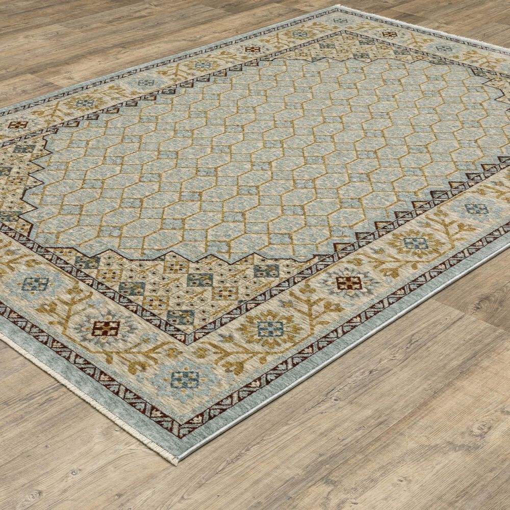 Oriental Weavers Capella Blue and Gold 7&#39;10&quot; x 10&#39;10&quot; Area Rug, , large