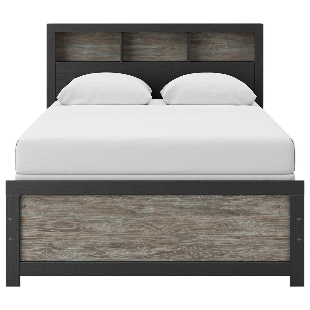 Ashley Broachmyn Full Bookcase Bed in Black and Gray, , large