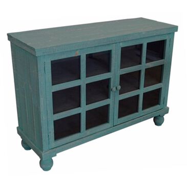 Santa Fe Rustic 46" TV Console in Turquoise, , large