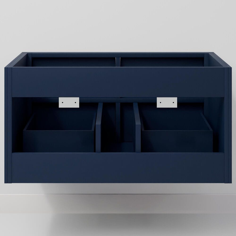 Lexora Home Castor 36" Single Bathroom Vanity in Blue with 2 cm White Carrara Marble Top and Rectangular Sink, , large