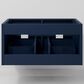 Lexora Home Castor 36" Single Bathroom Vanity in Blue with 2 cm White Carrara Marble Top and Rectangular Sink, , large