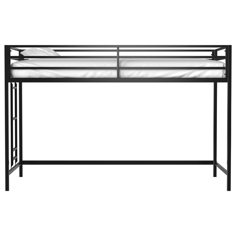 Hearth and Haven Adam Twin Loft Bunk Bed in Black, , large