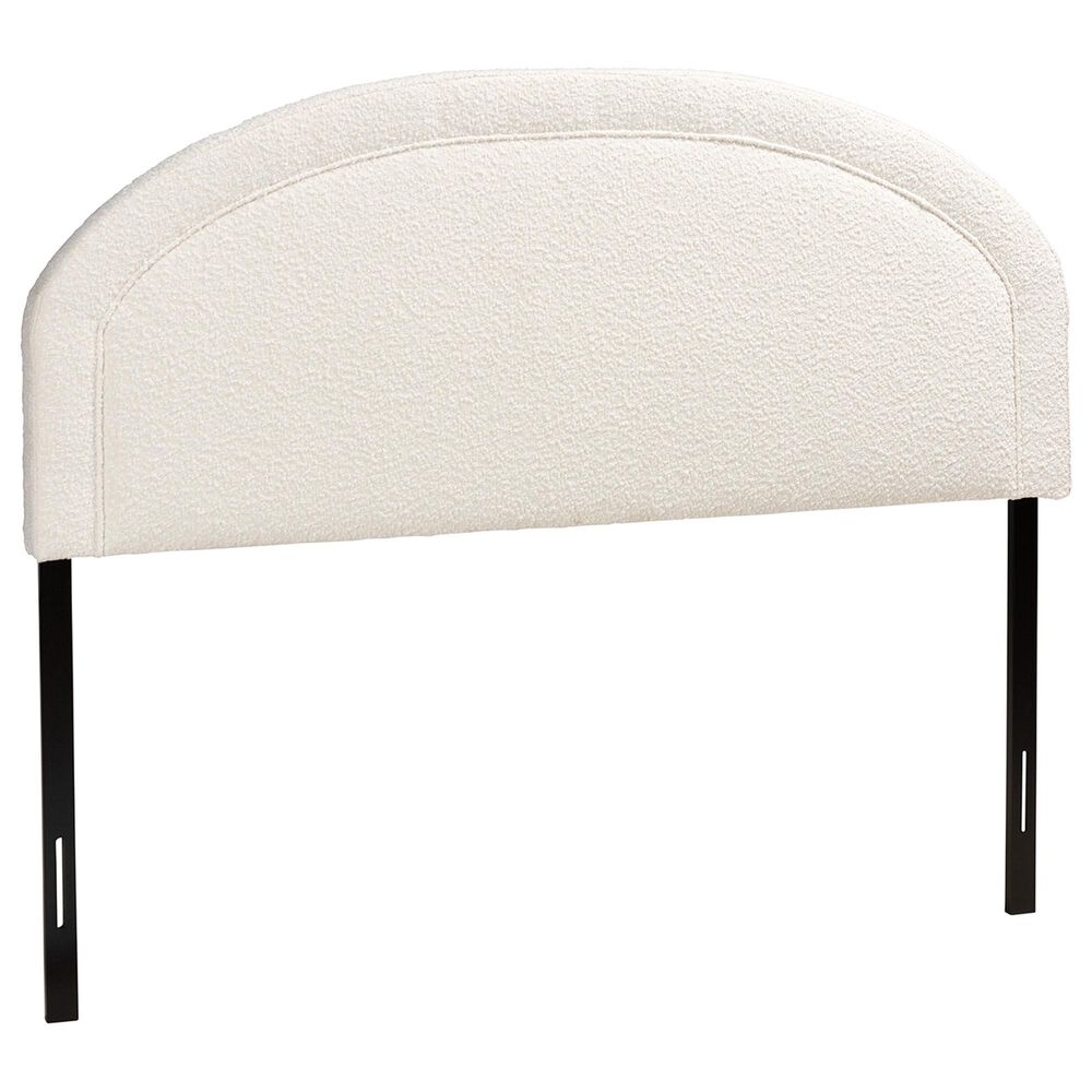 Baxton Studio Fiana Queen Upholstered Panel Headboard in Cream, , large
