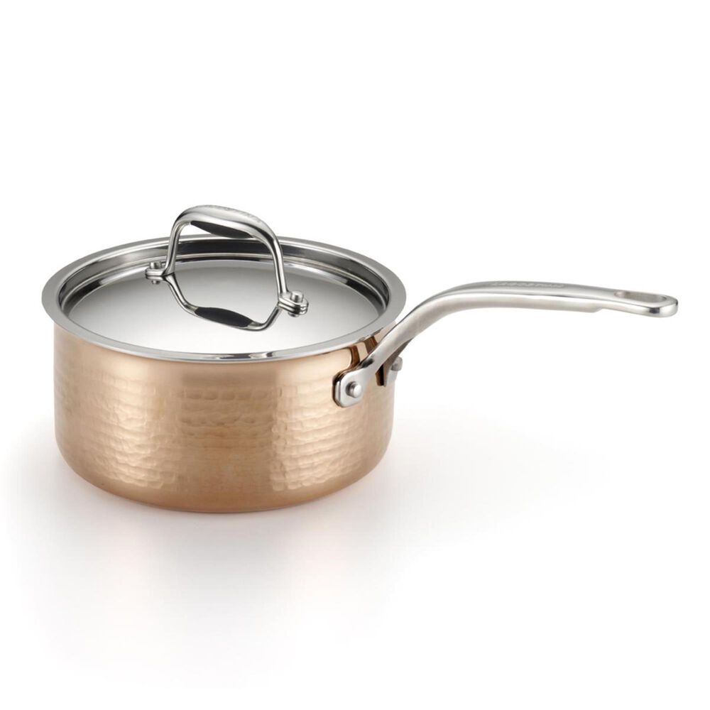 Lagostina 2 Qt. Martellata Sauce Pan in Hammered Copper, , large