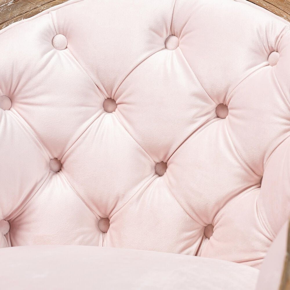 Baxton Studio Genevieve Arm Chair in Light Pink, , large