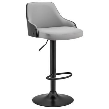 Armen Living Asher Adjustable Barstool in Gray and Black, , large