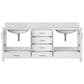 Lexora Home Jacques 80" Double Bathroom Vanity in White with 2 cm White Carrara Marble Top and Rectangular Sinks, , large