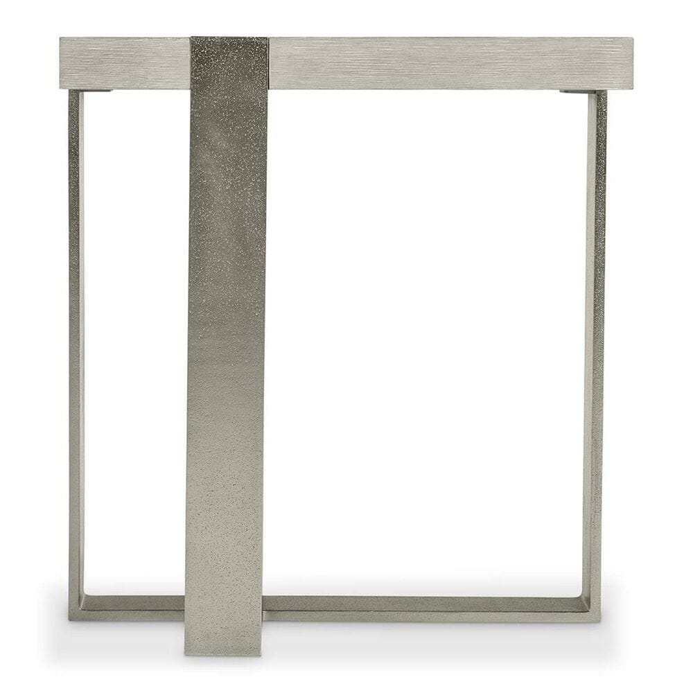 Bernhardt Tempo Side Table in Larza and Satin Nickel, , large