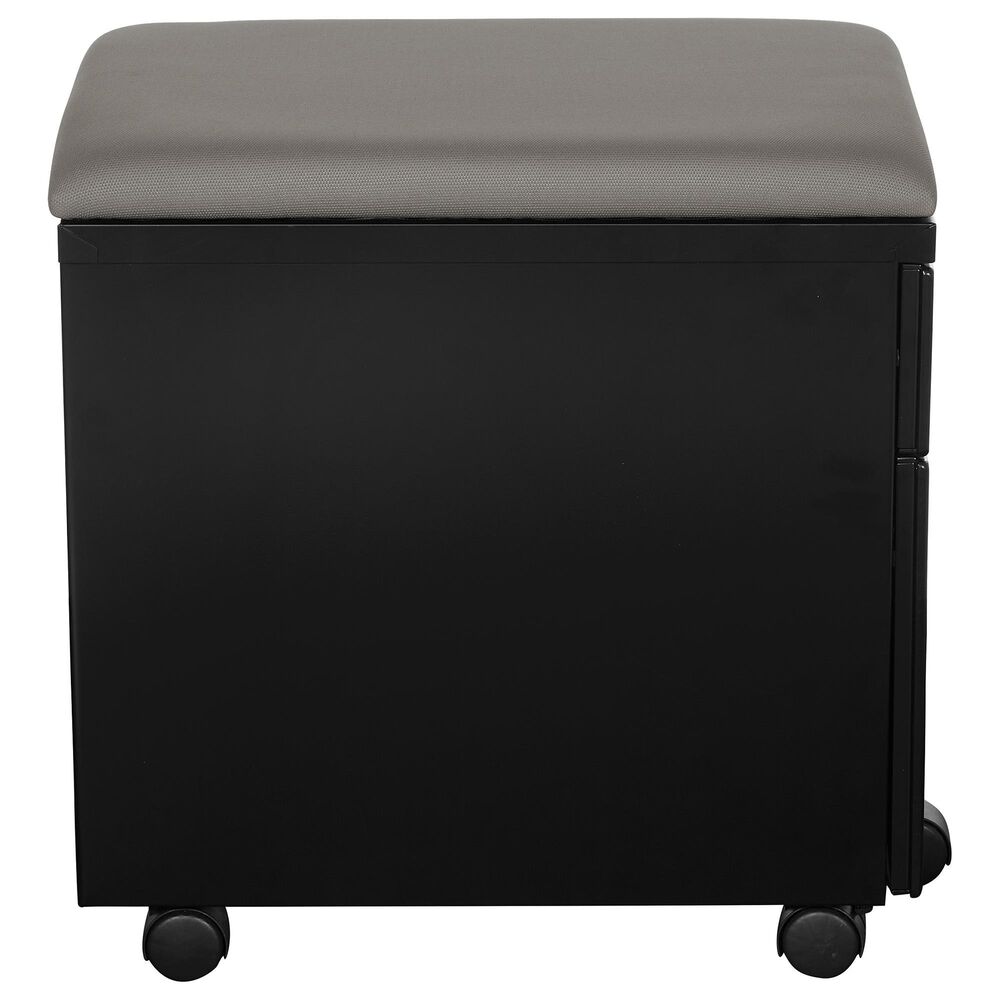 Valor Living Mobile File with Padded Seat in Black, , large