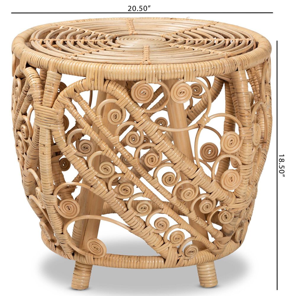 Baxton Studio Saranna End Table in Natural Brown, , large