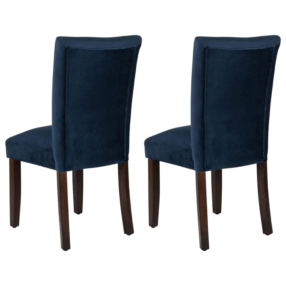 Kinfine Parsons Dining Chair with Dark Navy Cushion in Dark Walnut &#40;Set of 2&#41;, , large